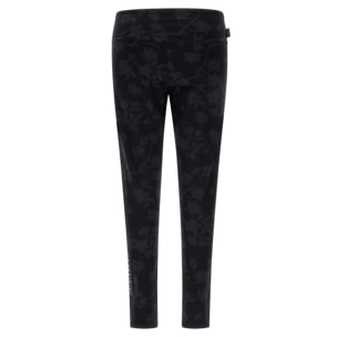 Leggings in felpa con stampa floreale in tono