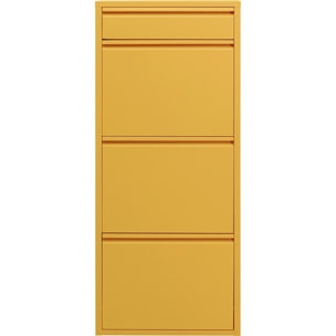 Casier à chaussures Caruso jaune 3+1 tiroirs Kare Design