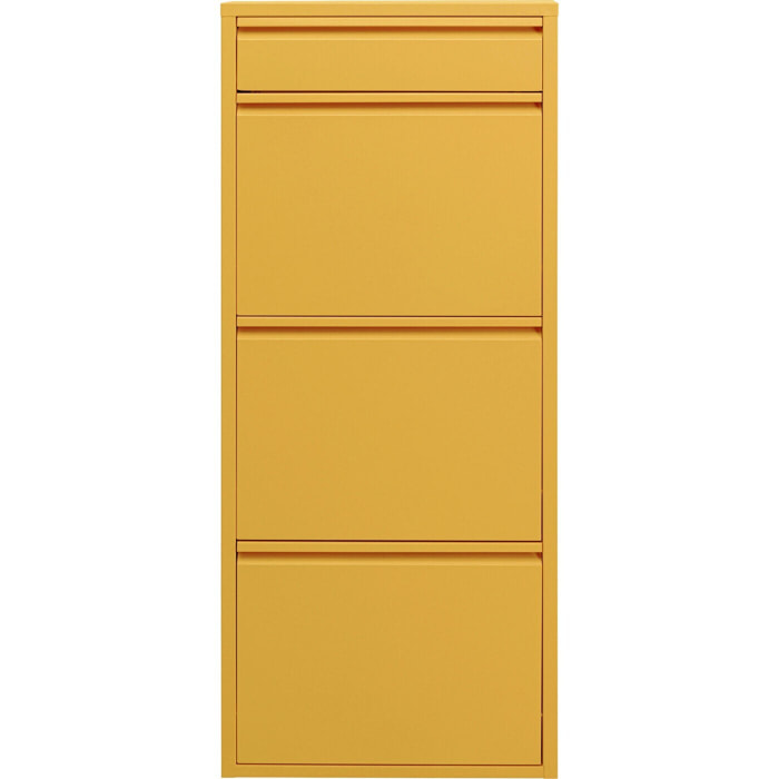 Casier à chaussures Caruso jaune 3+1 tiroirs Kare Design