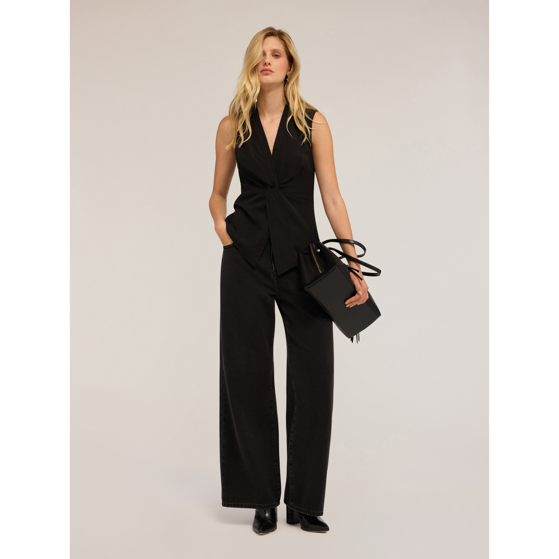 Motivi - Top con cruce - Negro