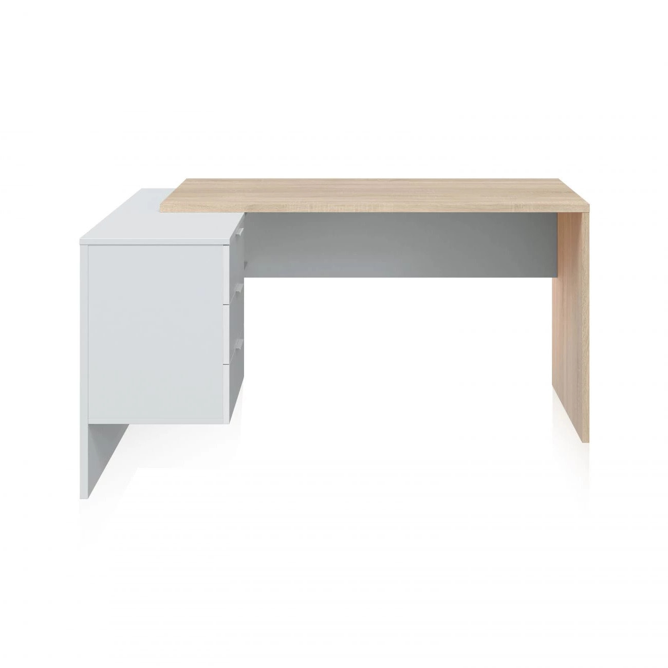 Mesa de escritorio Work Blanco Artik (Blanco Mate) - Roble Canadian