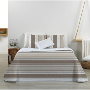 Pack colcha + 2 fundas de cojín WIDE LINE PIEDRA Nordic-Home
