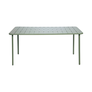 Table de jardin métal 6-8 places. vert. Amelia. 160x90xH72.5cm