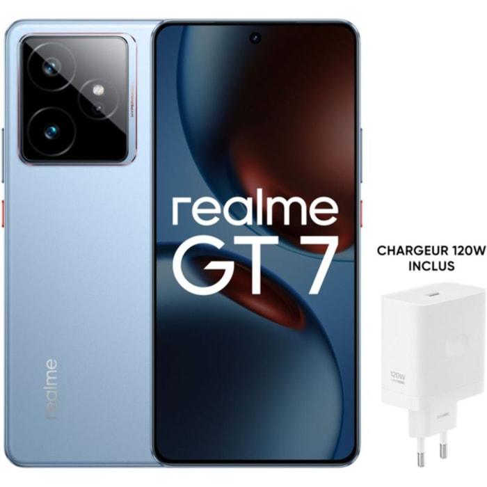 Smartphone REALME Pack GT7 Bleu 512Go + Chargeur 120W 5G