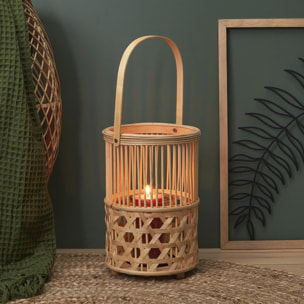 Lanterne Bambou Tresse Et Anse