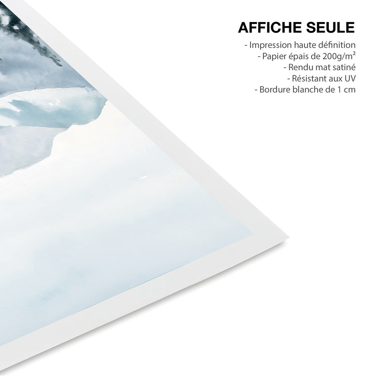 Affiche illustré Pente enneigée Affiche seule