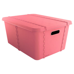 Caja de almacenaje con tapa rosa