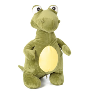 Dinosaurio de peluche convertible en almohada de viaje para cuello, 2 en 1.