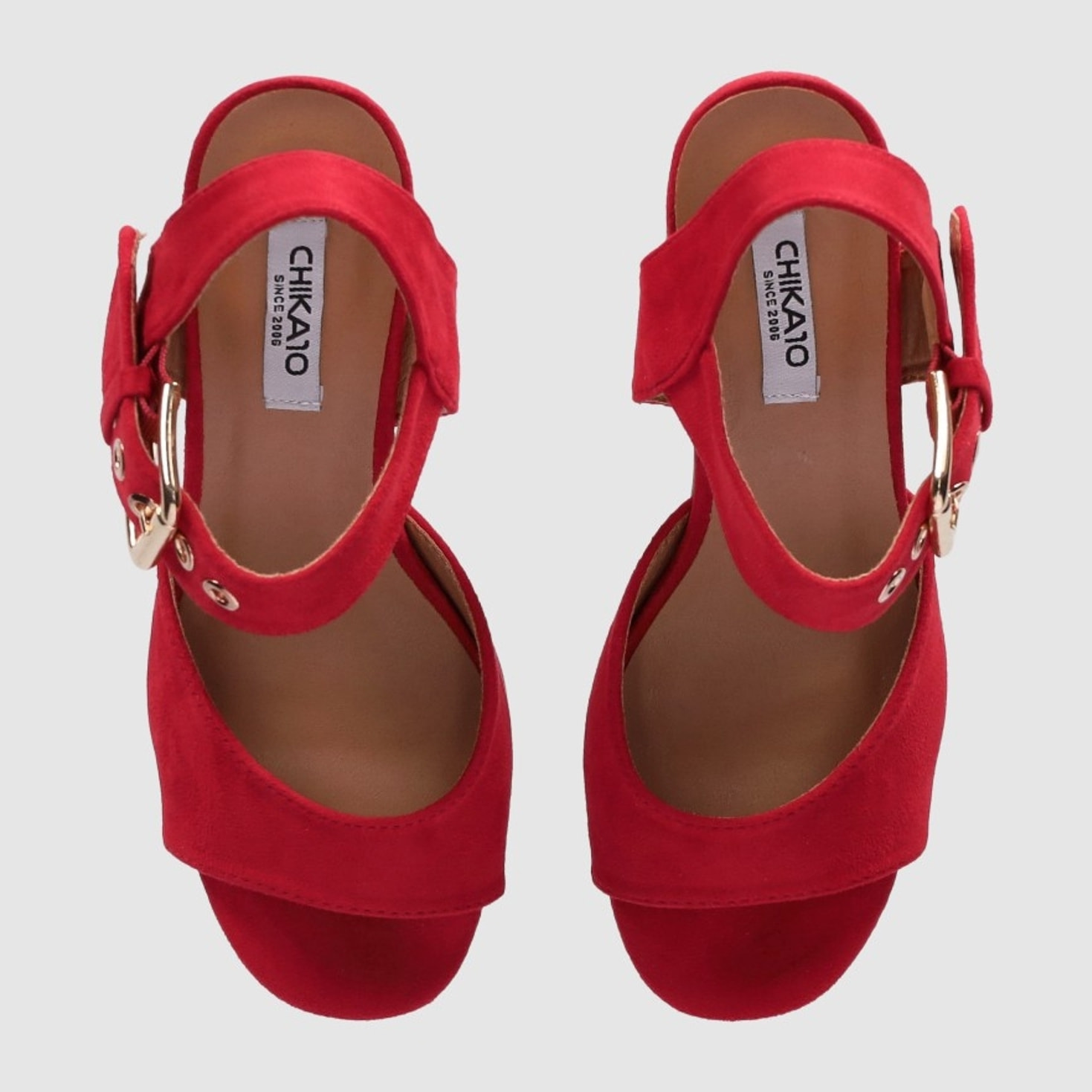 Sandalias de Tejido - Rojo - Tacón: 10 cm