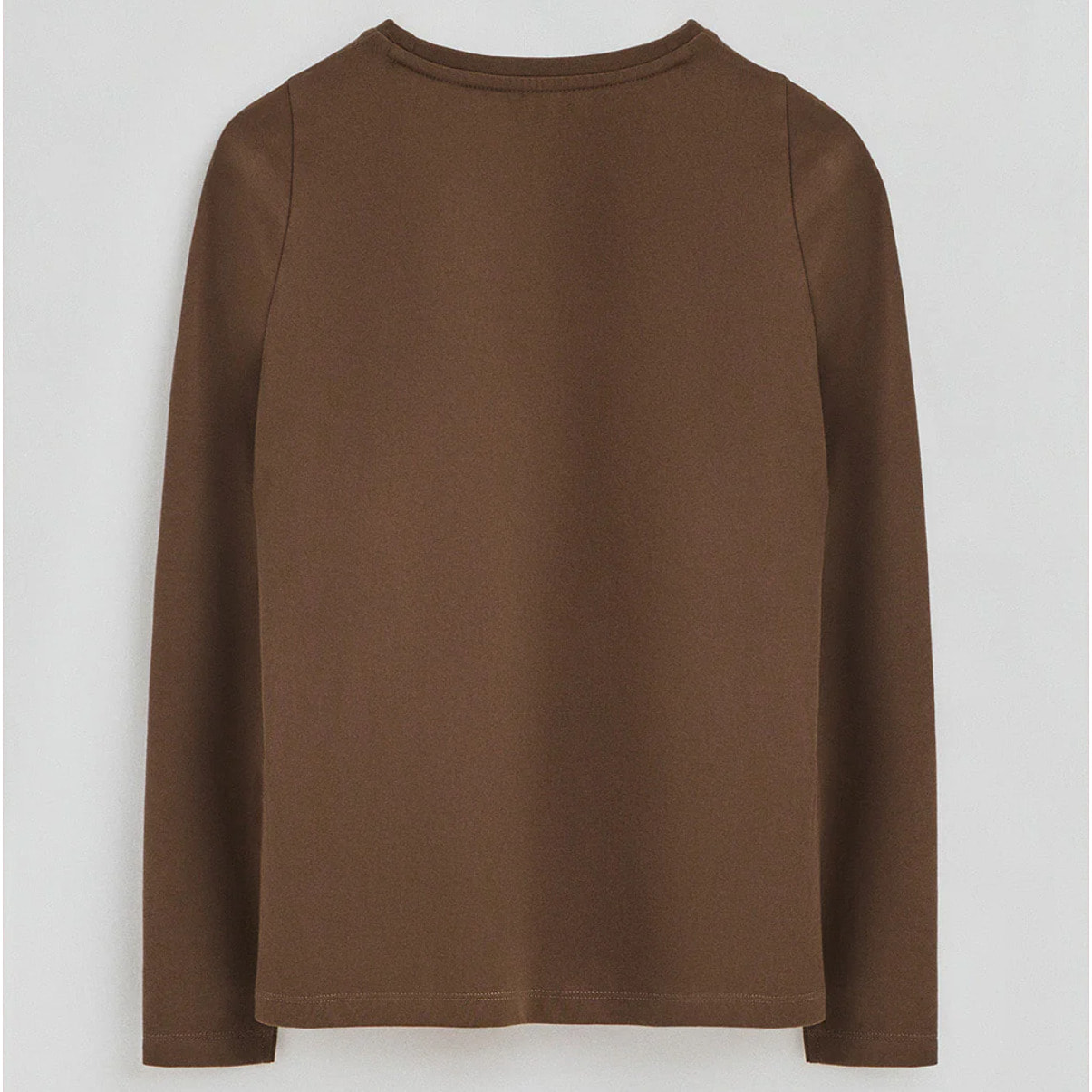 Maglietta marrone scuro a maniche lunghe a girocollo con logo Rigby Go Gold