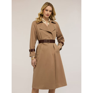 Motivi - Trench en drill mixto lyocell con cinturón - Beige