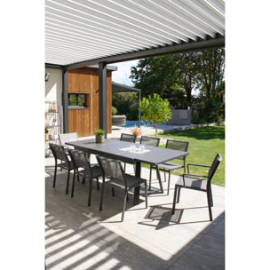 STOCKHOLM - Ensemble repas de jardin 8 places en aluminium