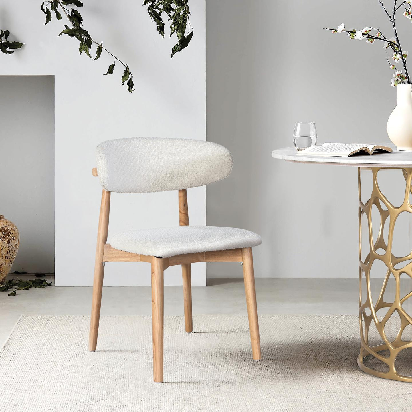 Silla de Madera de Caucho 56 Cm Estilo Contemporáno