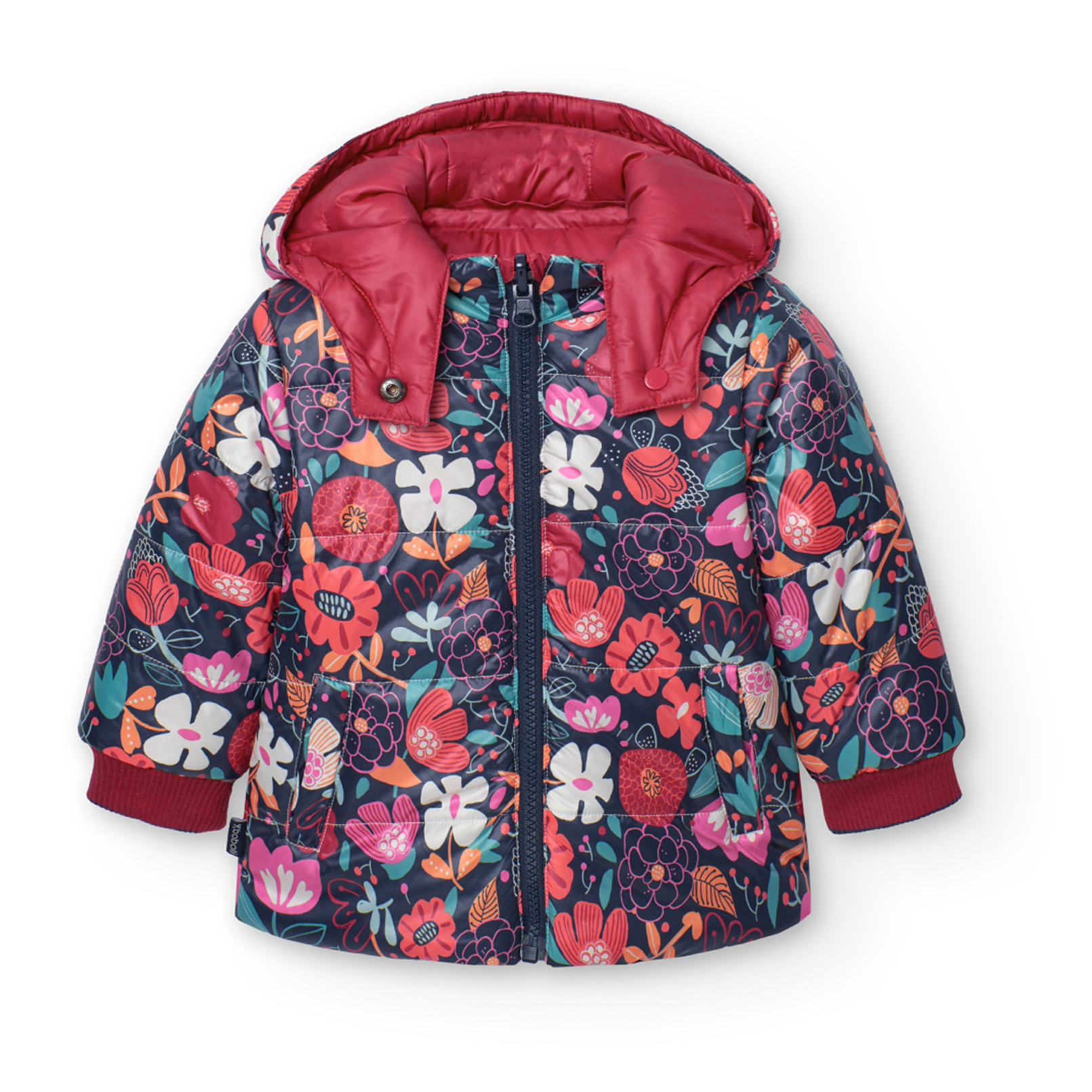 Parka reversible flores de bebé niña