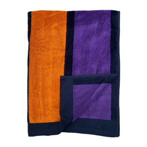 Serviette de plage éponge velours Jacquard Happy Fresh 100x175 470g/m²