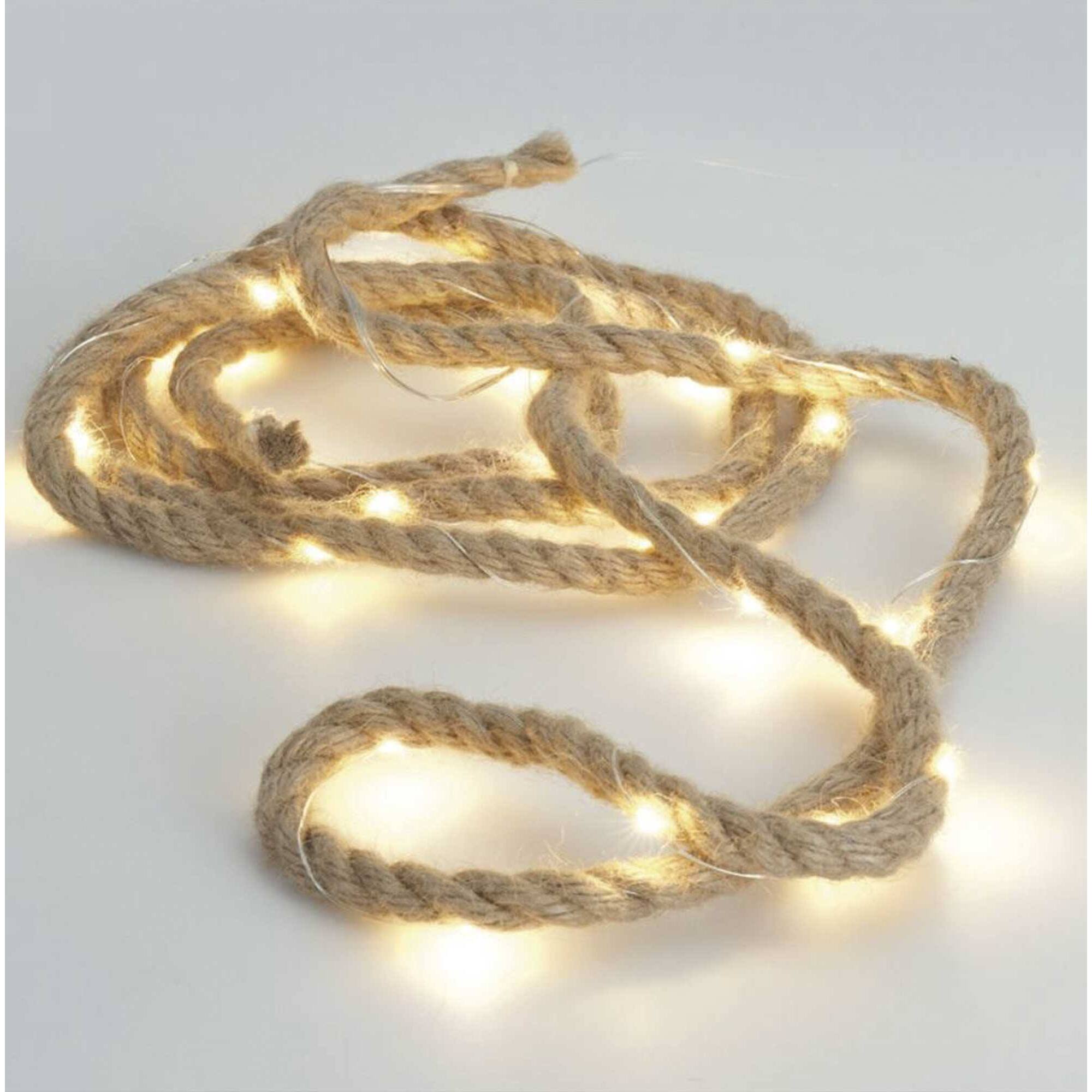 guirnalda en cuerda de 3m con 30 luces led blanco cálido