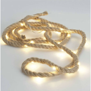 guirnalda en cuerda de 3m con 30 luces led blanco cálido