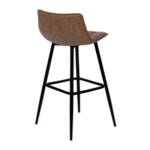 Tabourets de bar Irina simili marron - lot de 4