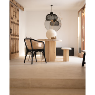 Pack table à manger ovale et banc en bois massif ton naturel en différentes tailles