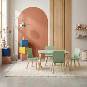 Table rectangulaire enfant bois de pin 4 assises JUDITH