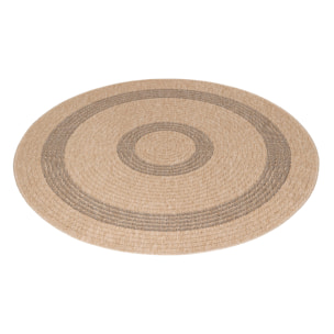 COMILLA - Tapis intérieur/extérieur rond aspect jute noir