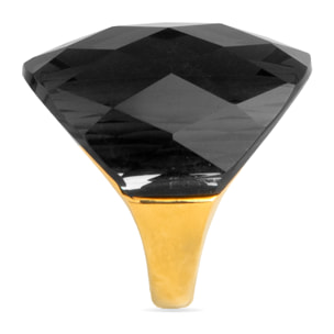 Anillo de Cuarzo Hidrotermal Onix acabado en oro amarillo de 18K