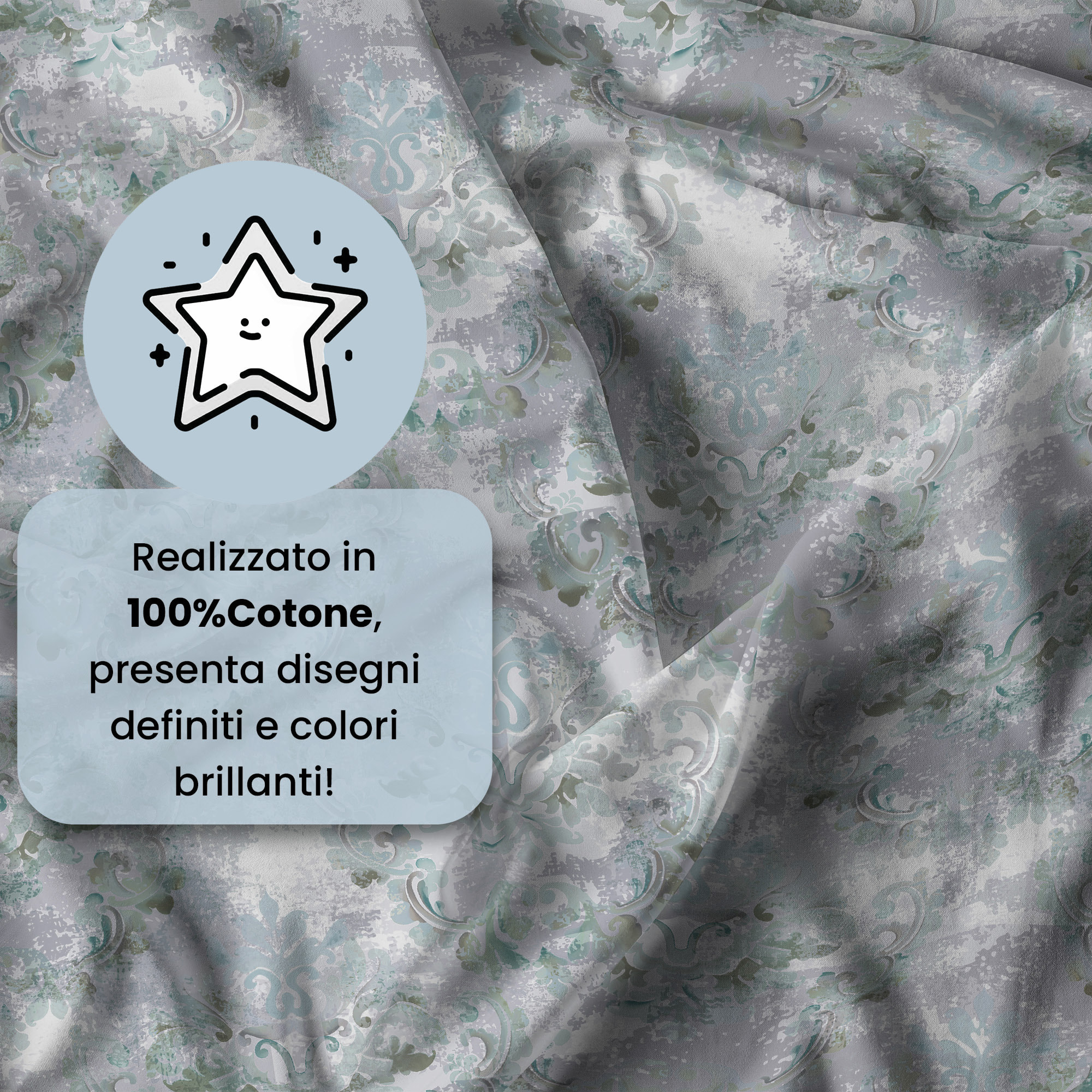 PARURE COPRIPIUMINO IDA, 100% Cotone - VENERE
