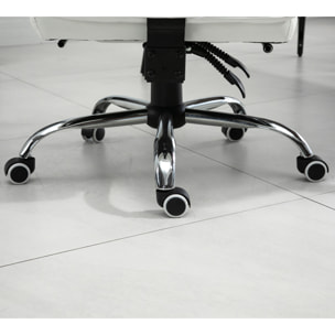 Fauteuil de bureau direction hauteur réglable dossier inclinable repose-pied intégré revêtement synthétique blanc