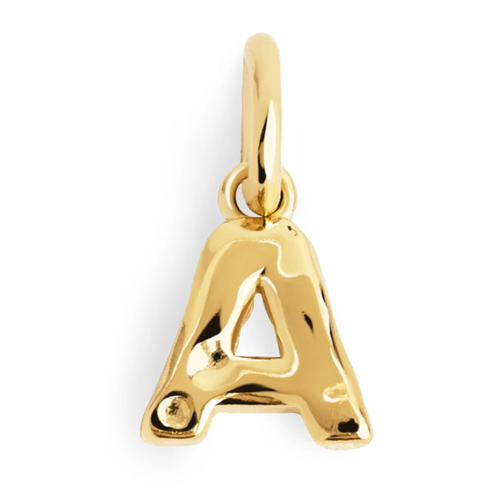 Charm Letter Organic Argento Placcato Oro