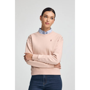 Sudadera rosa palo de corte boxy con logo Rigby Go