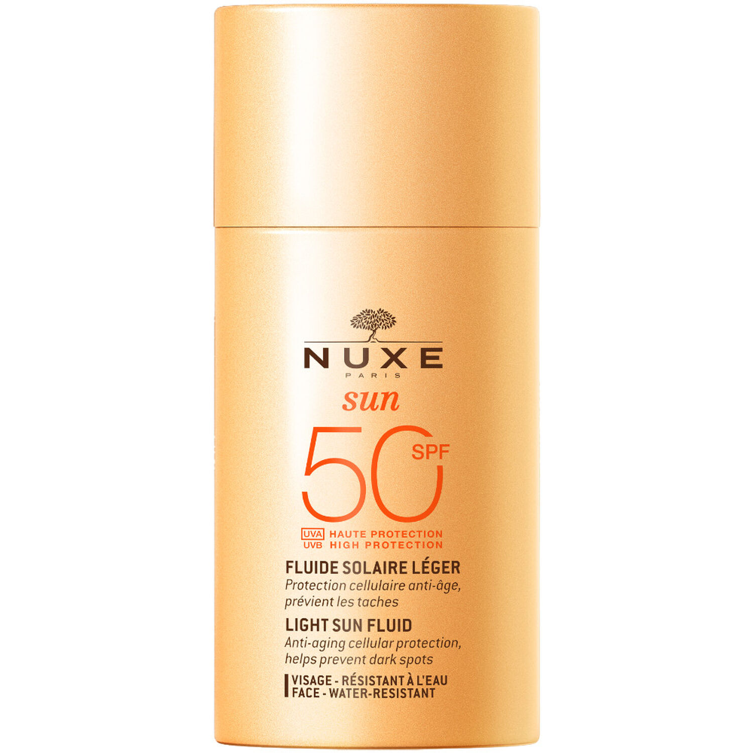 Crème solaire visage Fluide léger Haute Protection SPF50 - Nuxe Sun - Peaux mixtes - 50ml