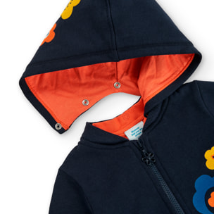 Chaqueta felpa con capucha de bebé niña