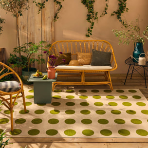 RIVIERA - Tapis intérieur/extérieur à motif pois creme
