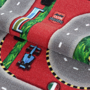 PLAY - Tapis enfant circuit voiture rouge - PLA2907ROU
