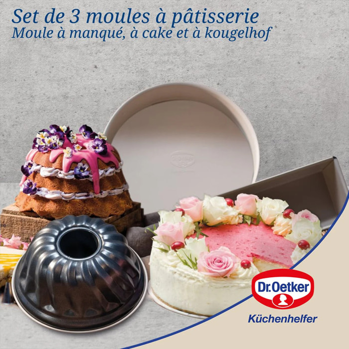 Set de 3 moules à pâtisserie Dr Oetker Back-Trend