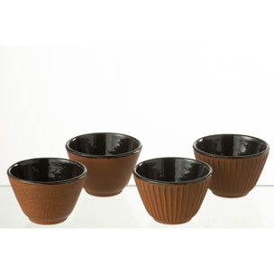 J-Line tasse - métal - brun - 2 boîtes de 2 pièces