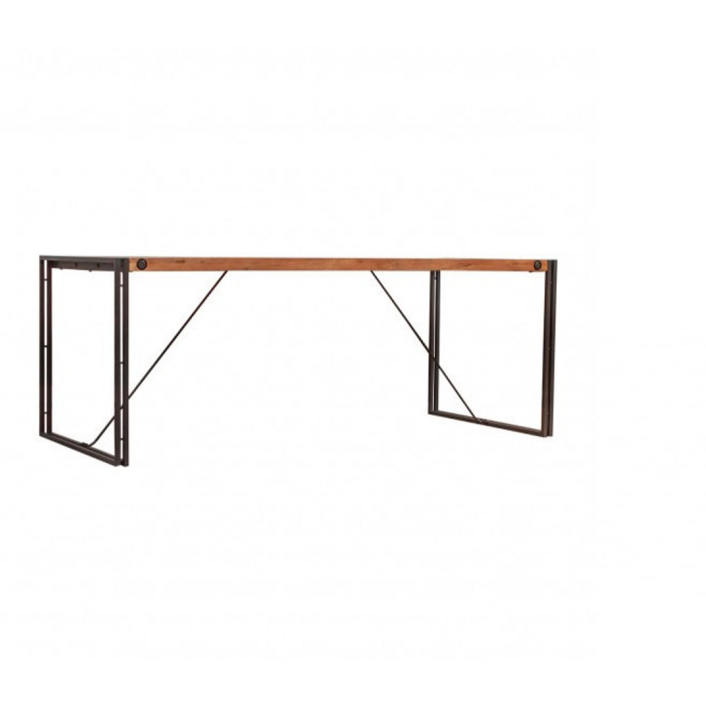 Table repas en bois et métal style industriel L160cm - ATELIER