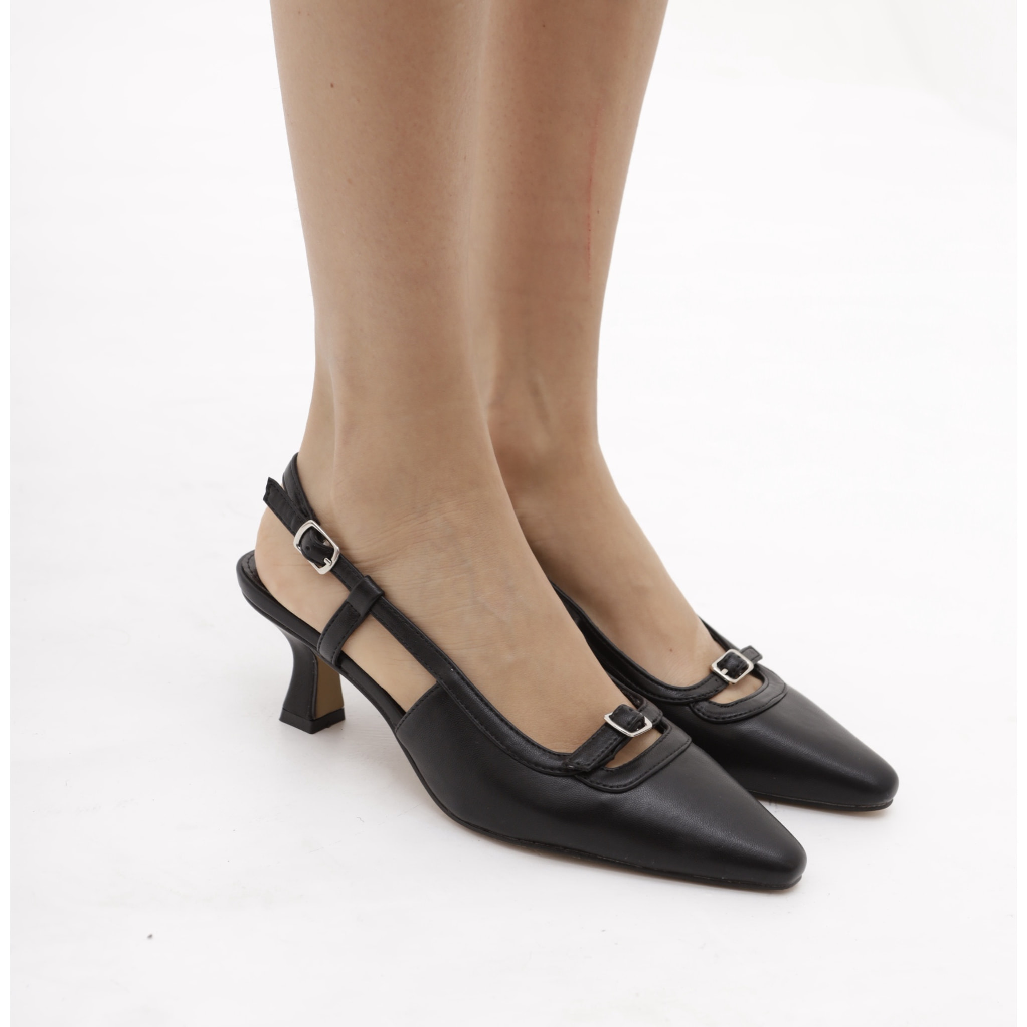 SLINGBACK BASSA CHOCOLA' NERO