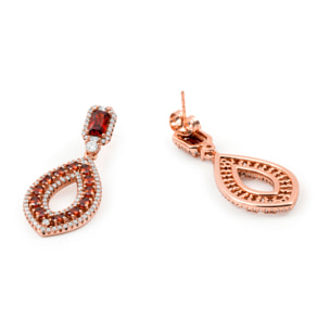 Pendientes Kuam acabado oro rosa 18k