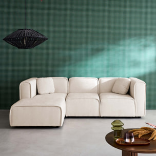 Canapé d'angle gauche 3 places tissu LESTER