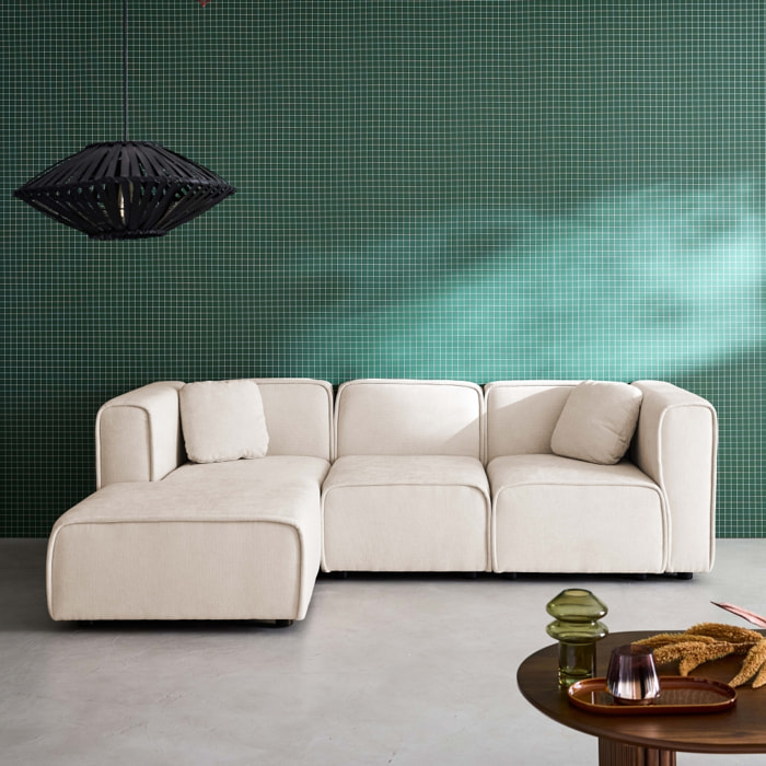 Canapé d'angle gauche 3 places tissu LESTER