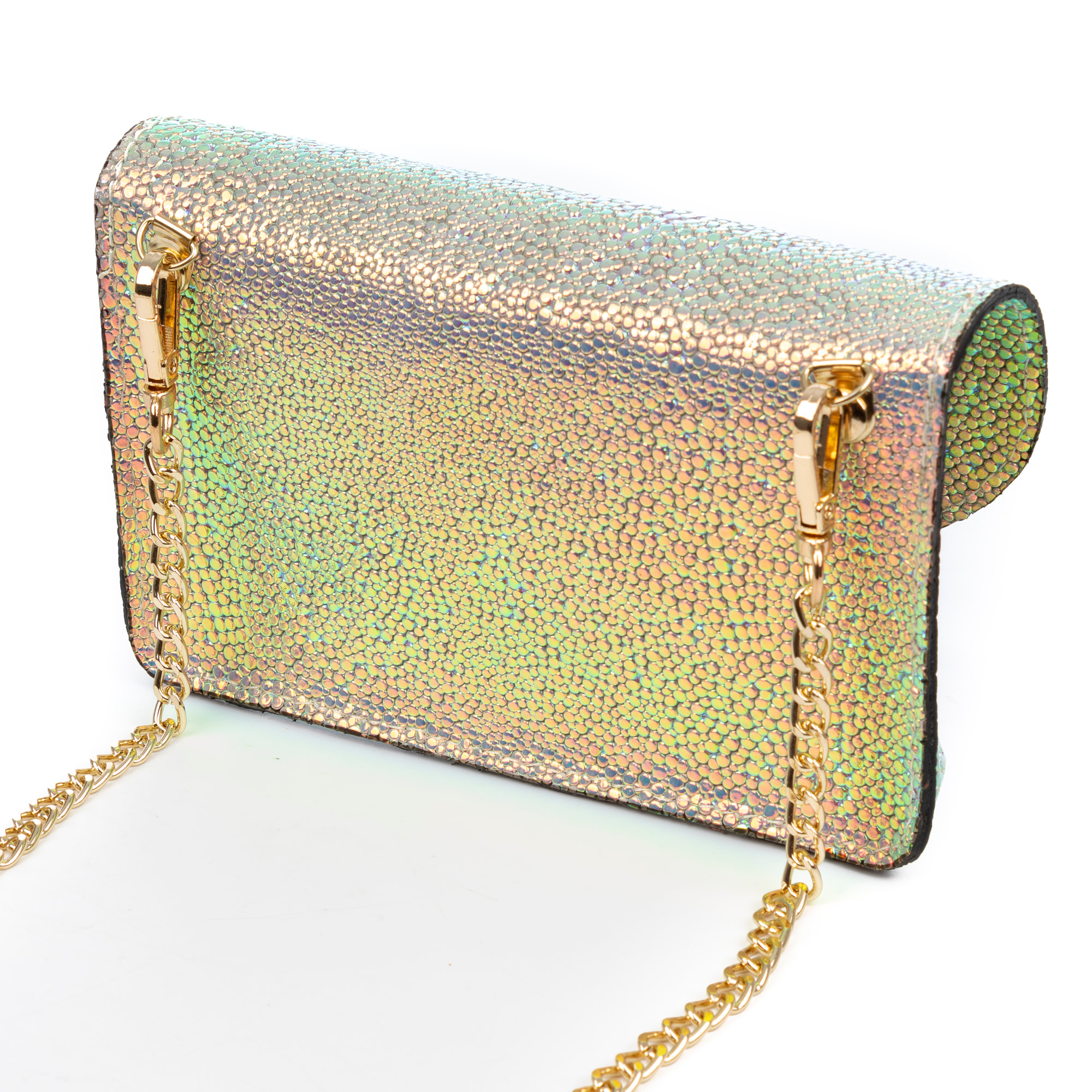 Aquilonia bolso de mano mujer. Piel auténtica Gamuza acabado iridiscente.