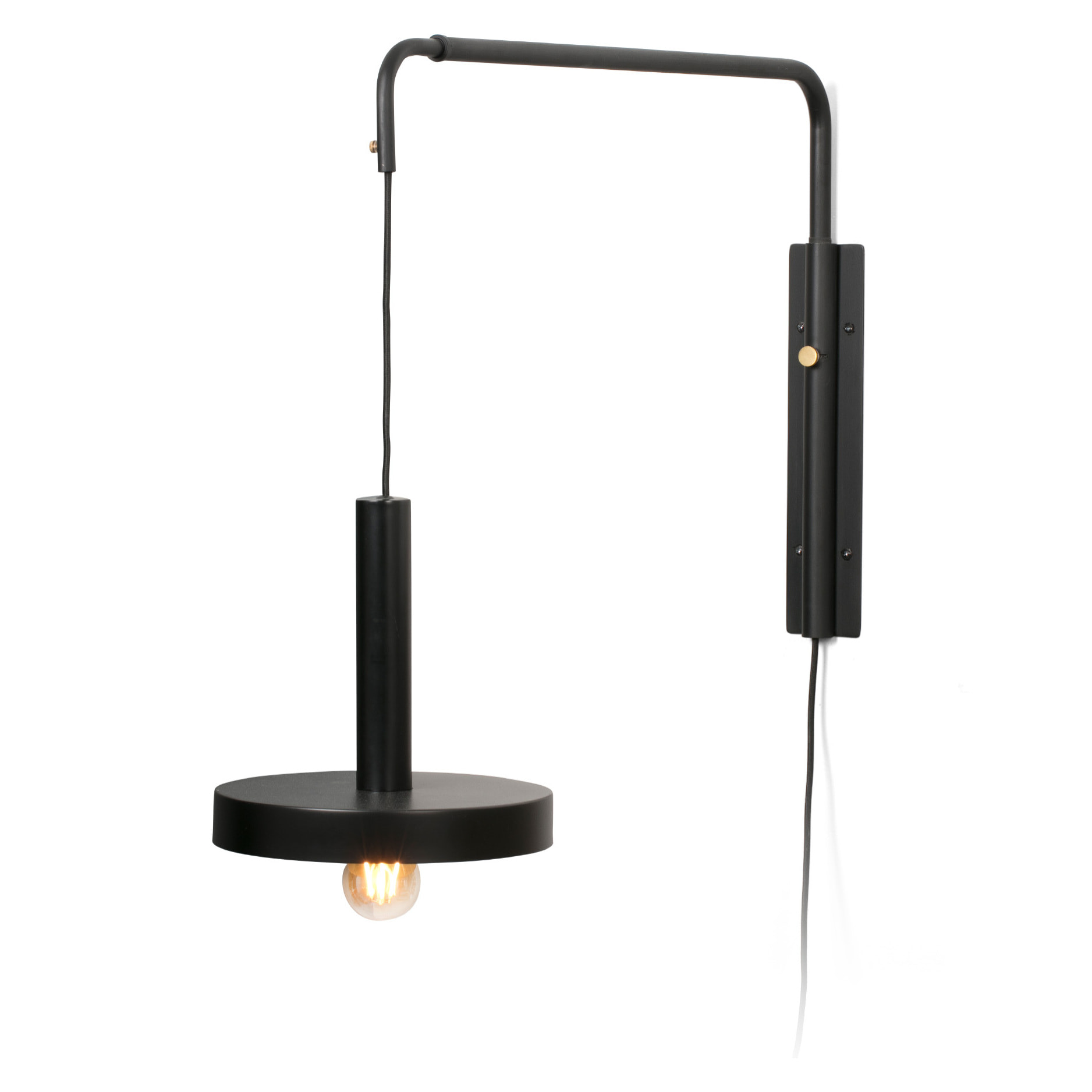 WHIZZ Lampe applique extensible noire et or satiné