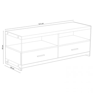 Mueble TV Evan Cristal - Roble