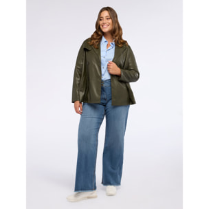 Fiorella Rubino - Chaqueta biker cruzada - Verde militare