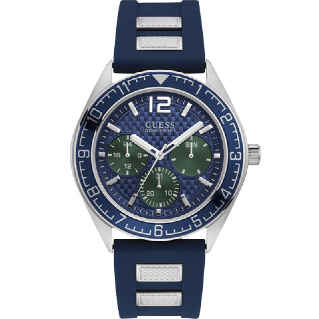 Reloj Guess W1167G1 Hombre Analogico Cuarzo con Correa de Silicona