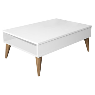 Mesa auxiliar,100% tablero de aglomerado rechapado en melamina, color blanco