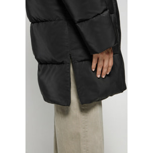 Giaccone Roma nero con cappuccio estraibile e particolari Polo Club