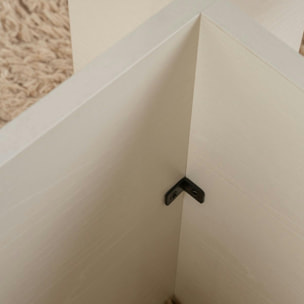 Table basse verre déstructurée – effet bois blanc, H.40 cm SALTA