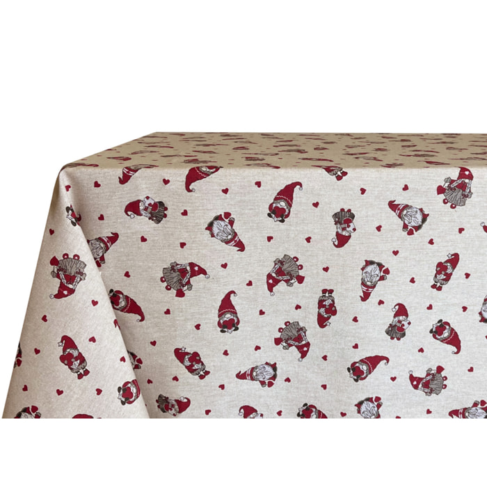 Tovaglia Cucina Resinata Idroleppelente Antimacchia Disegno Mini Gnomi 140x180